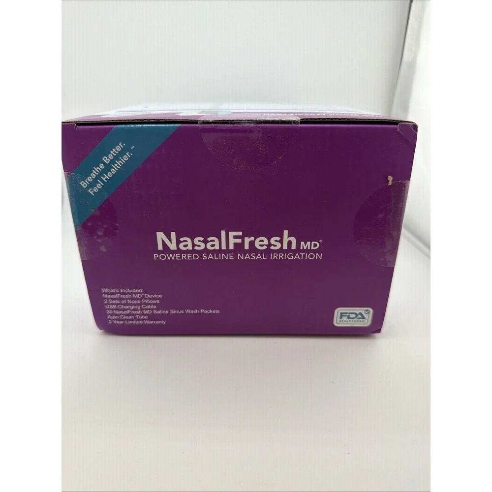 NASALFRESH MD Dual Powered Nasal Sinus Irrigation System Rinse Wash 30 Packet